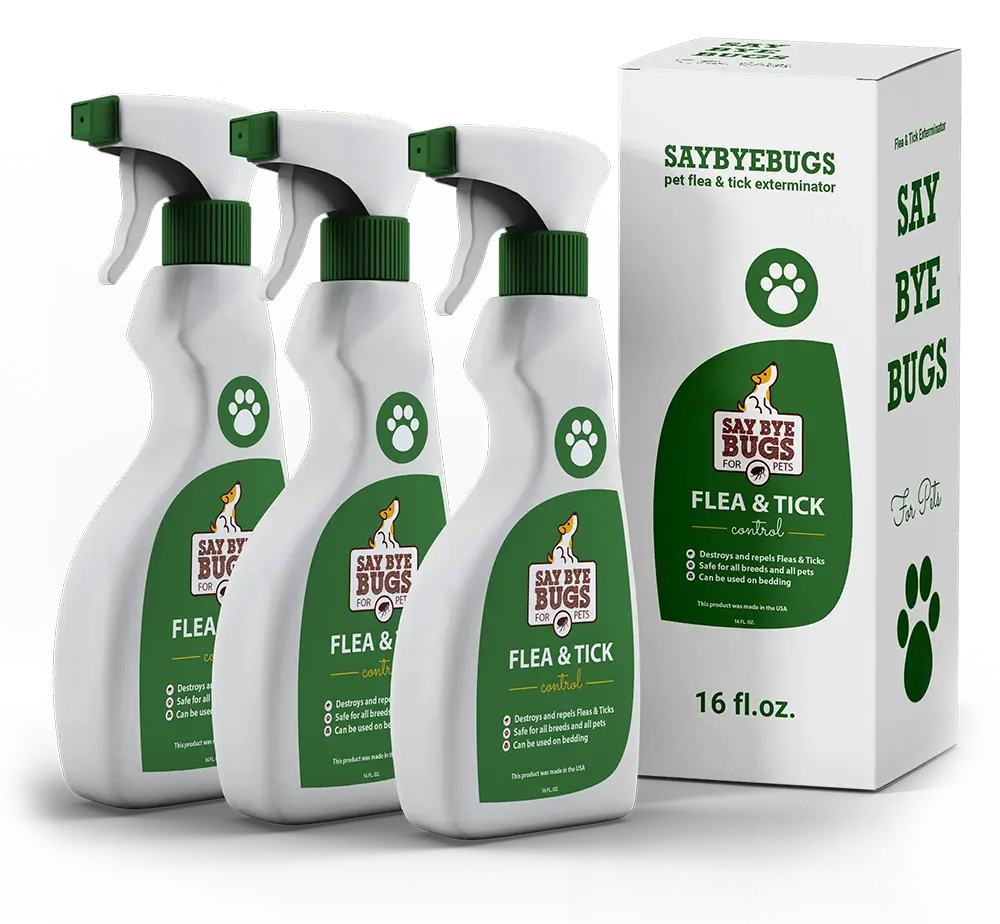 3x Say Bye Bugs Flea Extermination Spray - 48oz