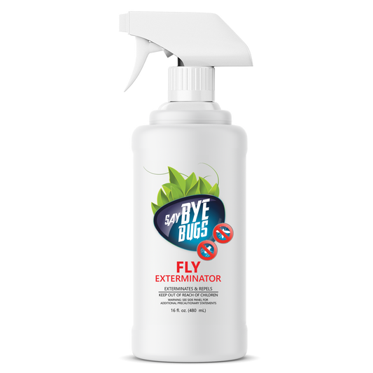 Say Bye Bugs Fly Extermination Spray. Kills and Repells Mosquitoes, Gnats, Fruit Flies and other Flying Insects. Safe and Easy to Use.
