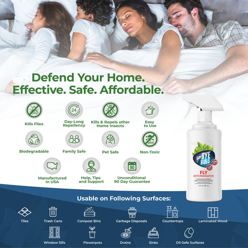 Say Bye Bugs Fly Extermination Spray. Gallon Refill.