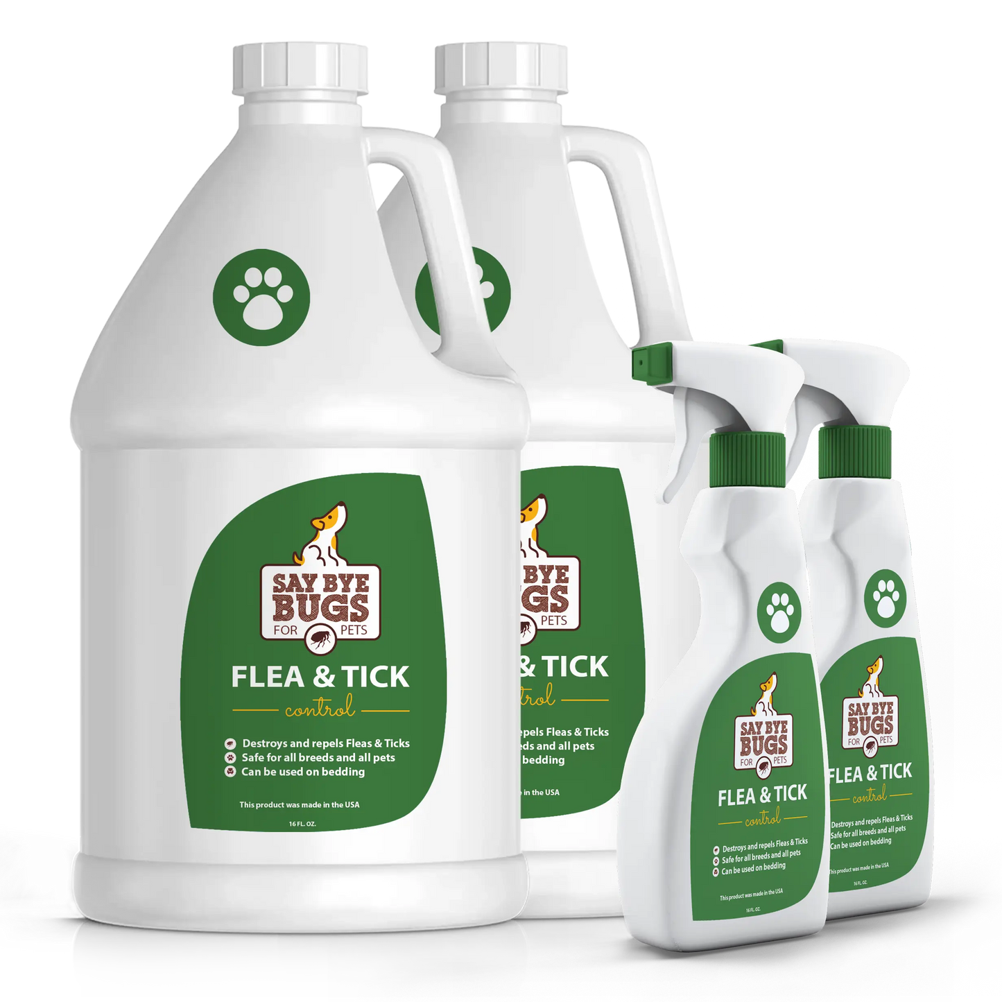 2-Gallon Refill + 2 Bottles Say Bye Bugs Flea Extermination - 288oz