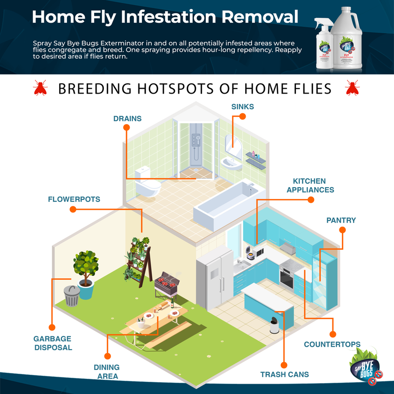 Say Bye Bugs Fly Extermination Spray. Gallon Refill.