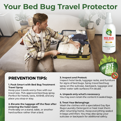 SayByeBugs Bed Bug Extermination Travel Spray - Family Pack (6x2oz)