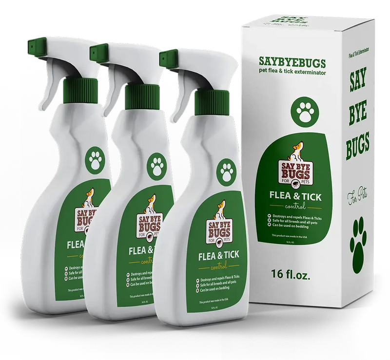 3x Say Bye Bugs Flea Extermination Spray - 48oz