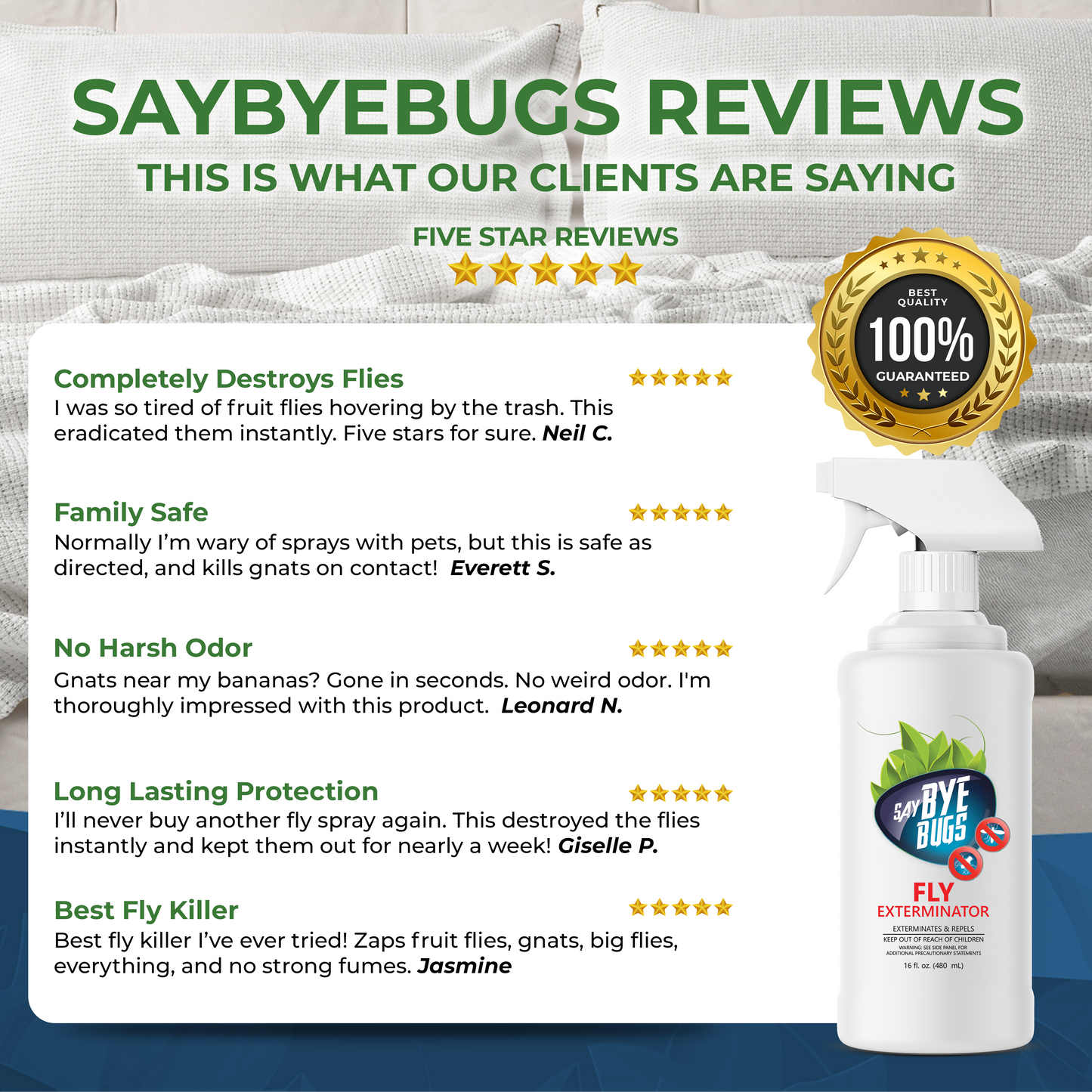 Bundle: 4x128oz+2x16oz Fly Exterminator, Say Bye Bugs