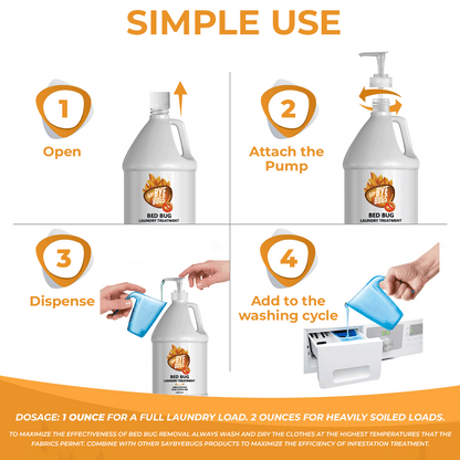 SayByeBugs Bed Bug Extermination Laundry Detergent. Improved Formula. 1 Gallon.