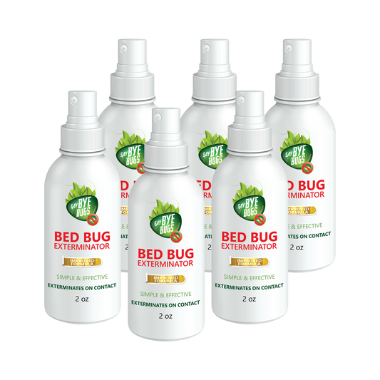 SayByeBugs Bed Bug Extermination Travel Spray - Family Pack (6x2oz)